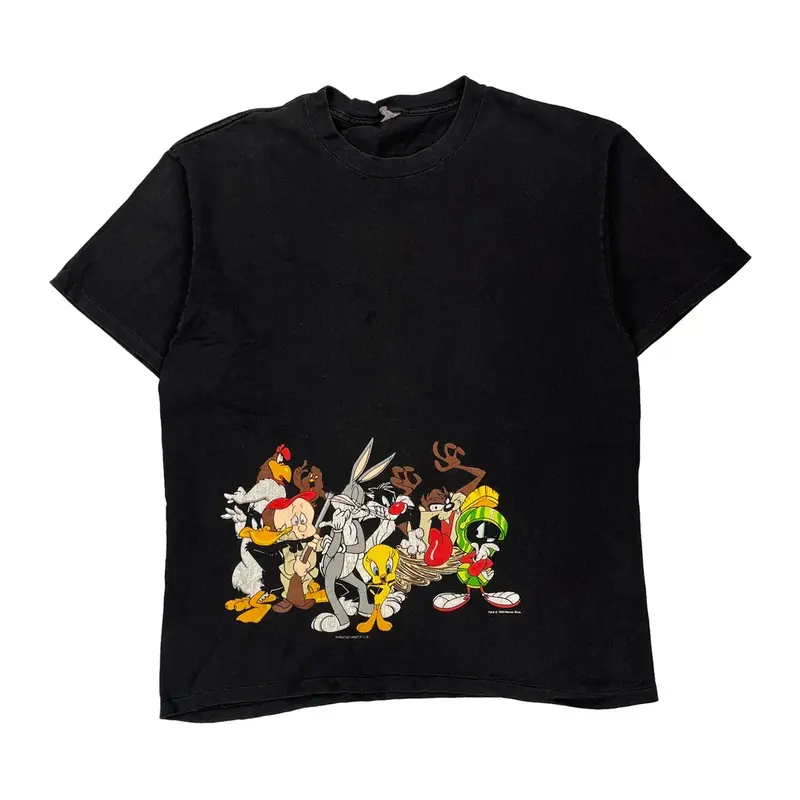 Single Stitch Looney Tunes Graphic T-Shirt - XL Black Cotton
