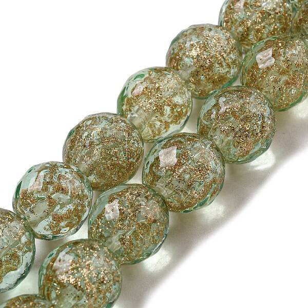 Handmade Gold Sand Lampwork Beads Strands