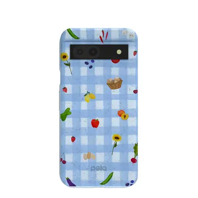 Powder Blue Gingham Farmhouse Google Pixel 8a Case
