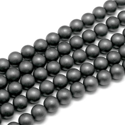 Frosted Non-magnetic Synthetic Hematite Round Bead Strands