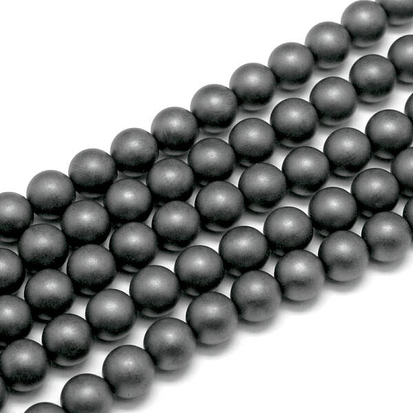Frosted Non-magnetic Synthetic Hematite Round Bead Strands