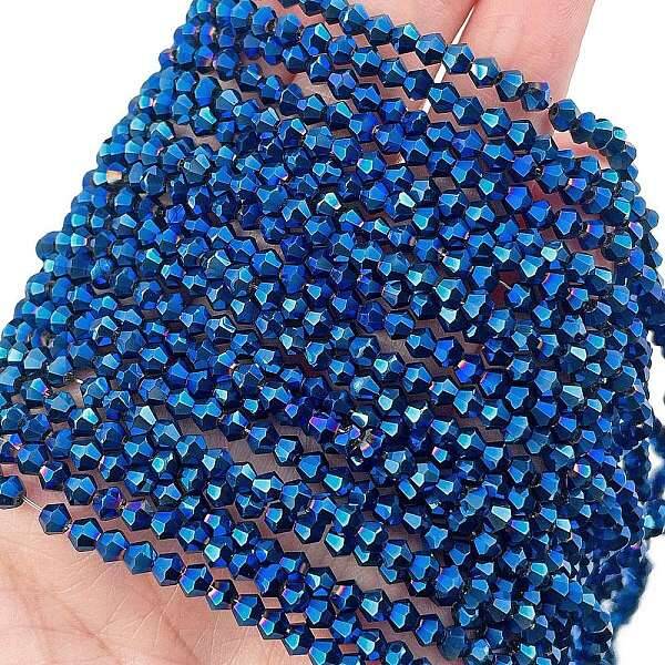 Transparent Electroplate Glass Beads Strands
