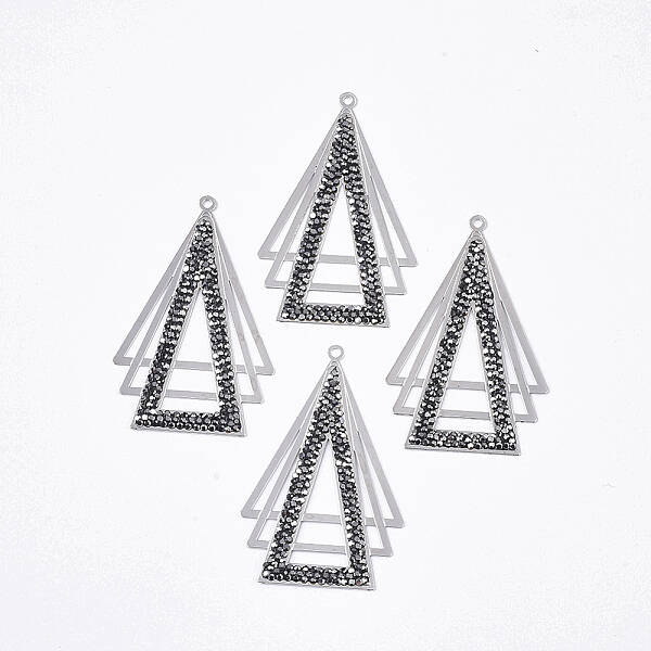 Brass Rhinestone Pendants