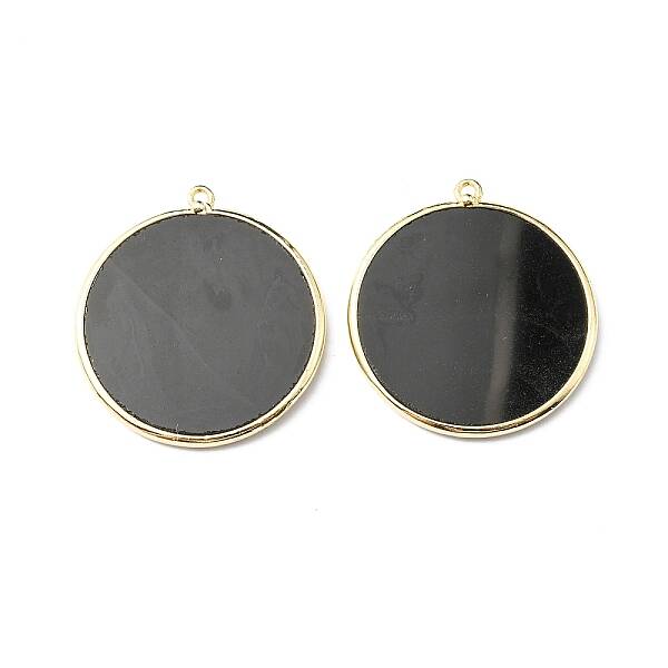 Natural Dyed & Heated Black Agate Pendants