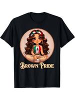 Ootd T Shirt Brown Pride Chicana Chola Chibi Girl Hispanic Heritage Month T-Shirt