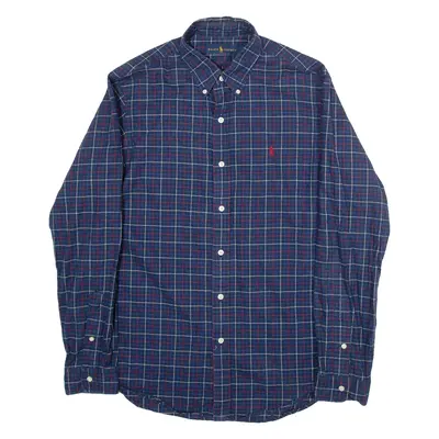RALPH LAUREN Mens Shirt Blue Check Long Sleeve M