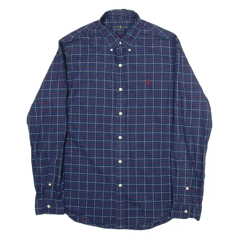 RALPH LAUREN Mens Shirt Blue Check Long Sleeve M