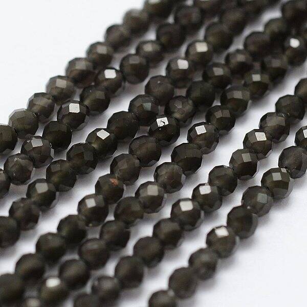 Natural Obsidian Beads Strands