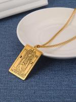 Unisex Street Trend Tarot Design Pendant Necklace, Vintage Retro Trendy Matching Necklace, Chic Jewelry As Birthday Gift for ...