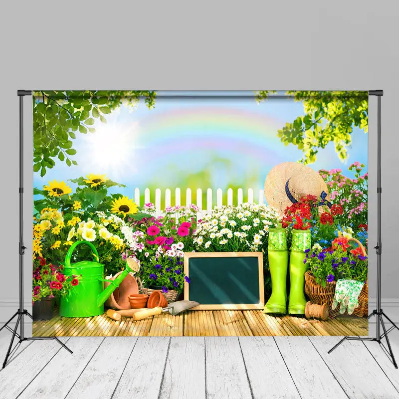 Rainbow Floral Garden Bokeh Summer Backdrop Photo Ideas - Aperturee