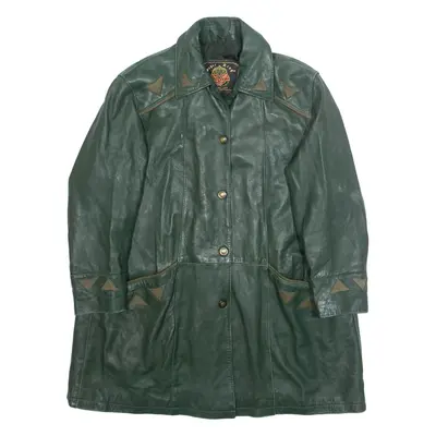 SUPERBING Mens Jacket Green Faux Leather L
