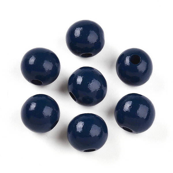 Painted Natural Wood Beads