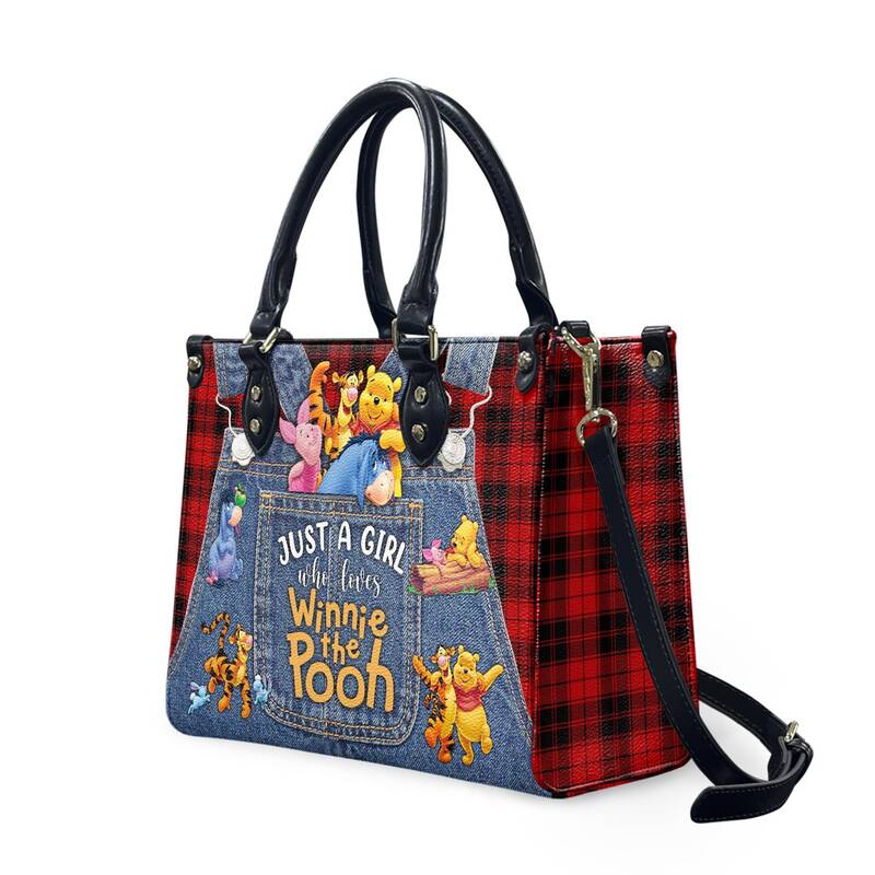 Just A Girl Who Loves Winnie The Pooh Leather Bag