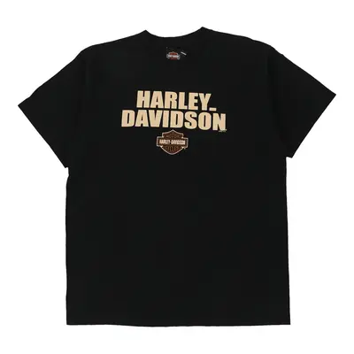 Pawtucket RI Harley Davidson Graphic T-Shirt - Large Black Cotton