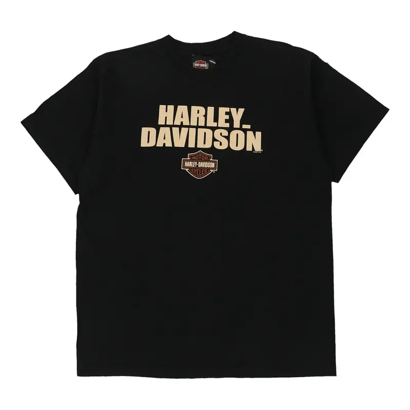 Pawtucket RI Harley Davidson Graphic T-Shirt - Large Black Cotton