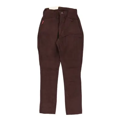 Shining Trousers - 26W UK 6 Burgundy Cotton