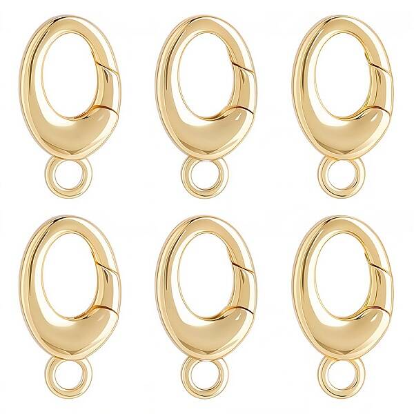 6Pcs Brass Spring Gate Rings