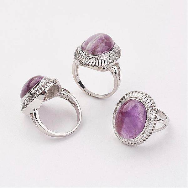 Natural Amethyst Finger Rings