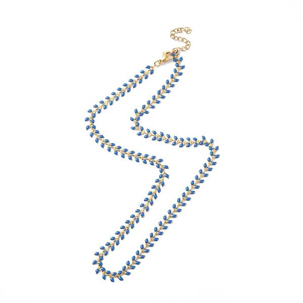 Enamel Ear of Wheat Link Chain Necklace