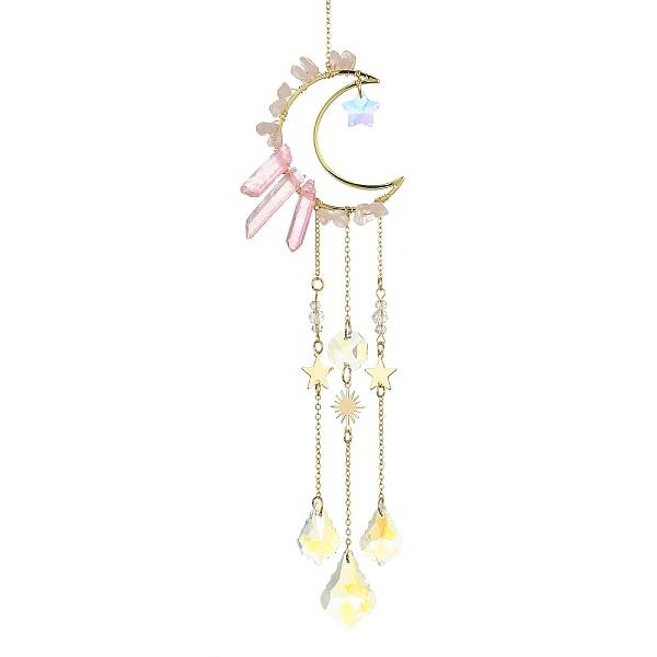 Moon & Star Brass Hanging Ornaments