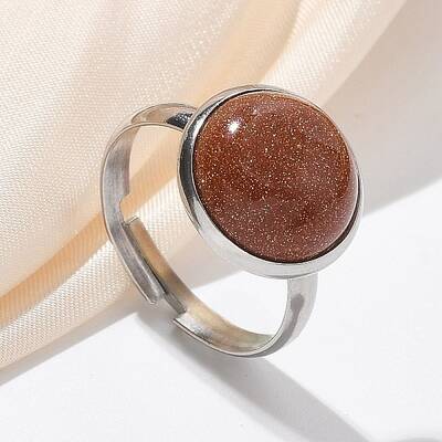 Half Round Synthetic Goldstone Finger Rings