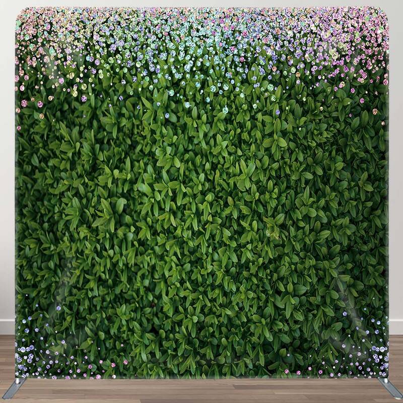 Aperturee Colorful Diamonds Greenery Square Tension Backdrop, 6X6FT(1.8X1.8M), 111 USD, DSZYHD6I47-F, square double-sided bac...