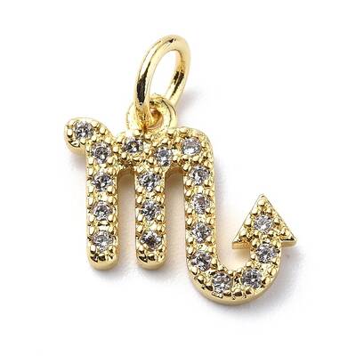 Brass Micro Pave Cubic Zirconia Charms