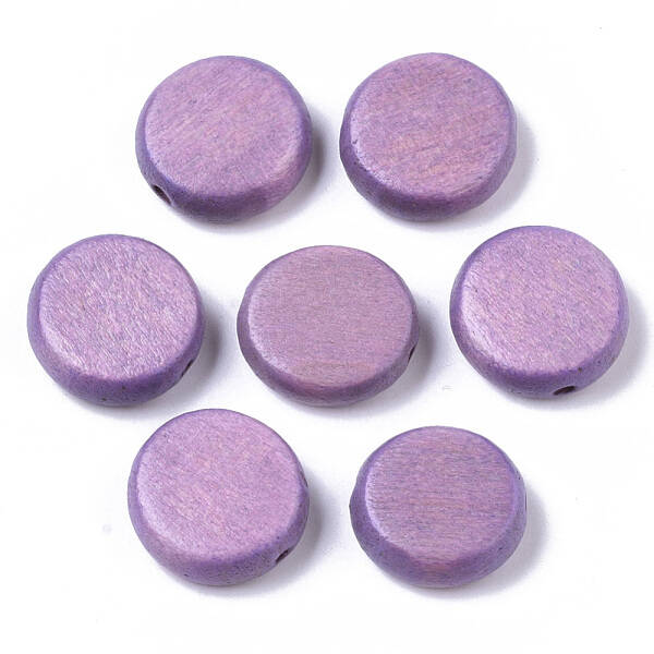 Painted Natural Wood Beads