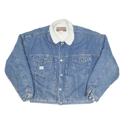 INVICTA Mens Sherpa Lined Denim Jacket Blue 90s XL