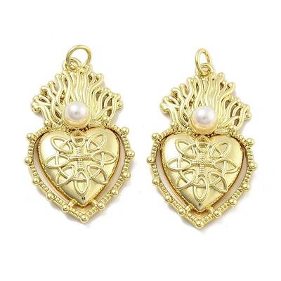 Brass with ABS Plastic Pearl Pendants