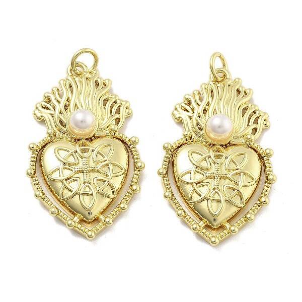 Brass with ABS Plastic Pearl Pendants