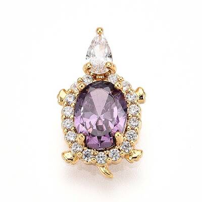 Brass Micro Pave Cubic Zirconia Pendants