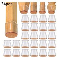 Chair Leg Floor Protector, 24pcs Silicone Chair Leg Cover, Furniture Accessories for Home Living Room Bedroom Dormitory Hotel...