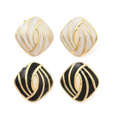PVD Vacuum Plating Golden 304 Stainless Steel Stud Earrings for Women