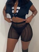 Women's Solid Sheer High Waist Shorts, Casual Comfy Breathable High Waist Shorts for Summer, Ladies Bottoms for Daily Wear Va...