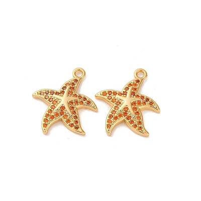 Brass Micro Pave Cubic Zirconia Pendants