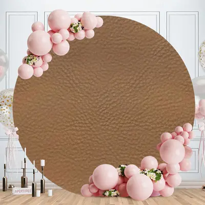 Aperturee Gold Glitter Pink Star Round Birthday Backdrop | Round Backdrop Fabric Cover | Round Party Backdrop | Birthday Roun...