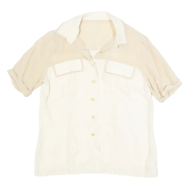 Womens Printed Blouse Beige Spotted S