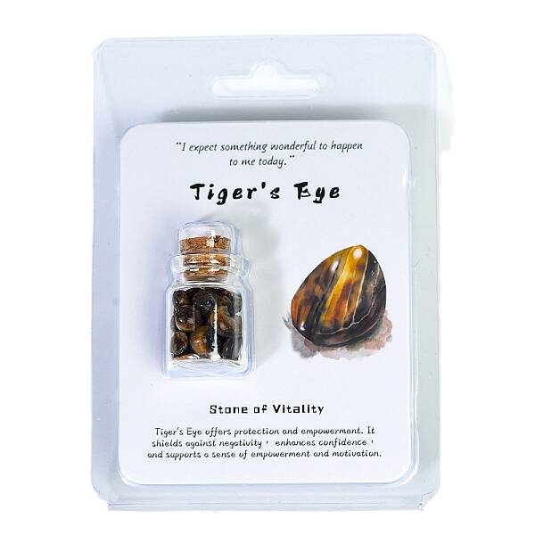 Natural Tiger Eye Wishing Bottle Display Decorations