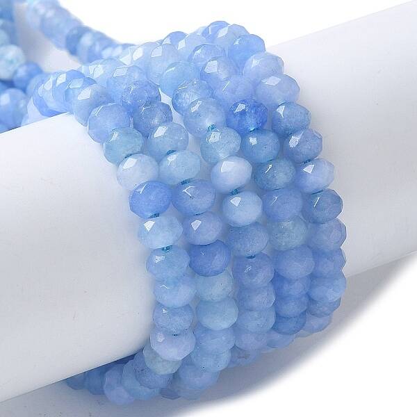 Dyed Natural Malaysia Jade Rondelle Beads Strands