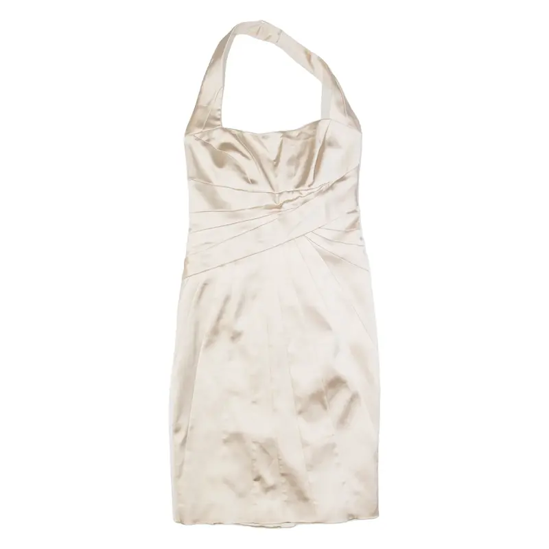 KAREN MILLEN Womens Bodycon Dress Silver Sleeveless Knee Length UK 12