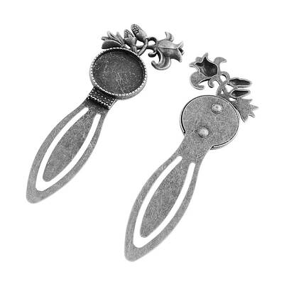 Tibetan Style Rose Flower Bookmark Cabochon Settings