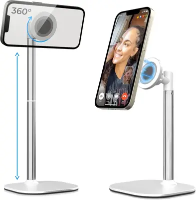 Cooper MagStand - MagSafe Height Adjustable iPhone Holder for Desk, MagSafe Cellphone Mount for iPhone 17/16/15/14/13/12, Str...