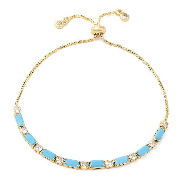Brass Cubic Zirconia Slider Necklaces