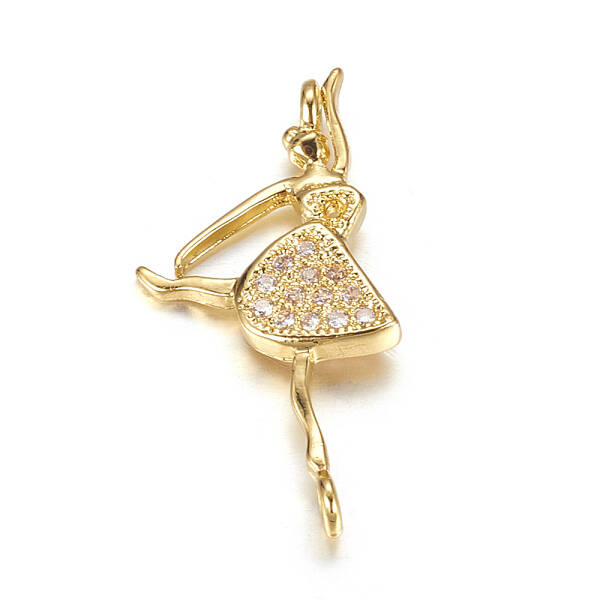 Brass Micro Pave Cubic Zirconia Pendants