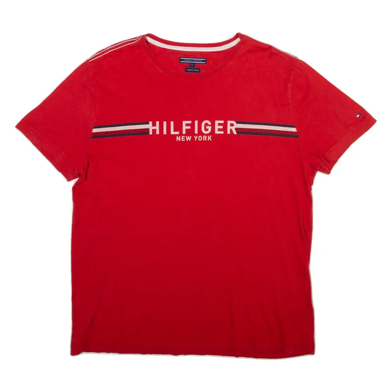 TOMMY HILFIGER Mens T-Shirt Red XL