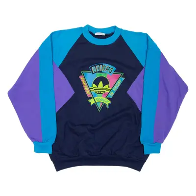 ADIDAS D8 F192 Mens Sweatshirt Blue 90s L