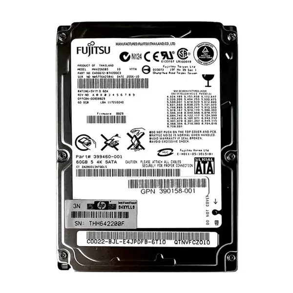 399460-001 HP 60GB 1.5Gb/s SATA 5400 2.5-inch Hard Drive