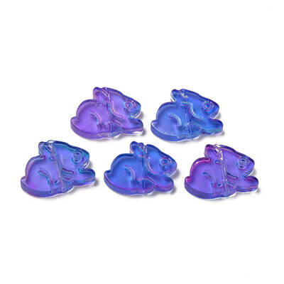 Two Tone Transparent Spray Painted Glass Beads