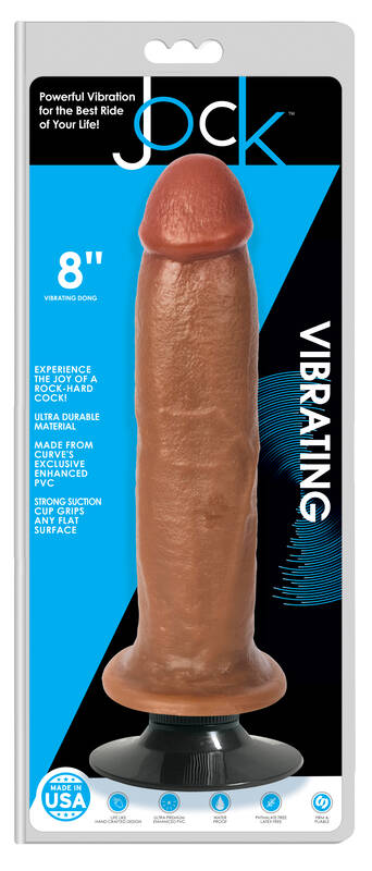 Jock 8 Inch Vibrating Dong No Balls Latte